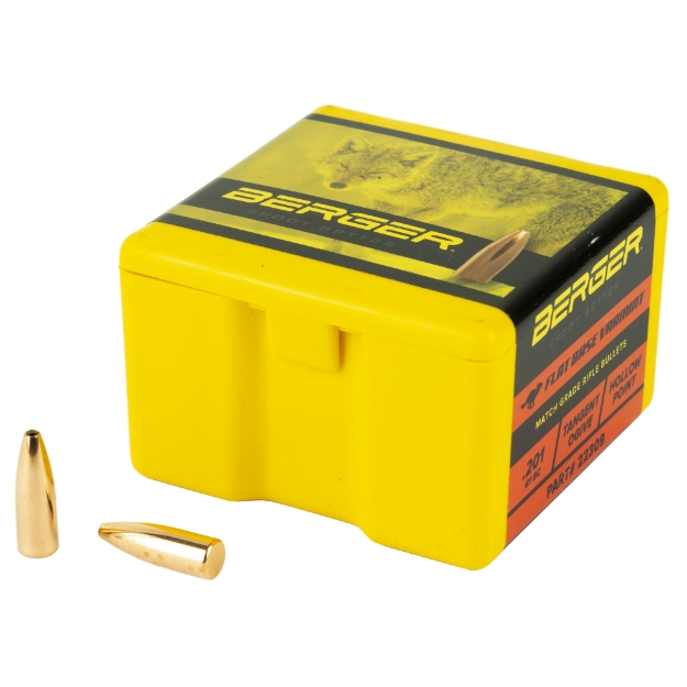 Picture of Berger Bullets FB Varmint  .224 Diameter  22 Caliber  52 Grain  Flat Base Hollow Point  100 Count 22309