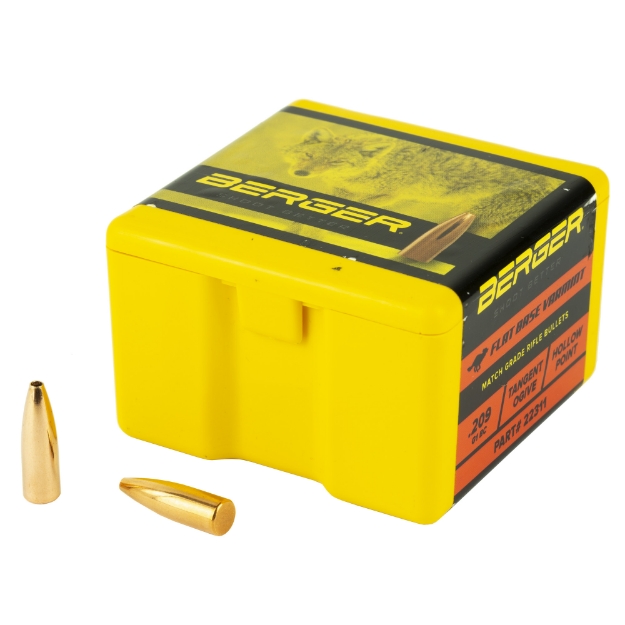 Picture of Berger Bullets FB Varmint  .224 Diameter  22 Caliber  55 Grain  Flat Base Hollow Point  100 Count 22311