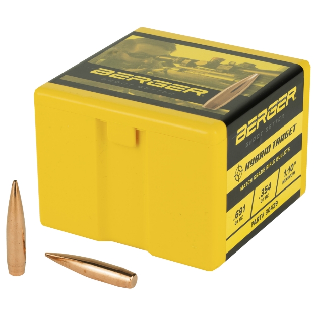 Picture of Berger Bullets Hybrid Target  .308 Diameter  30 Caliber  215 Grain  Hollow Point Boat Tail  100 Count 30429
