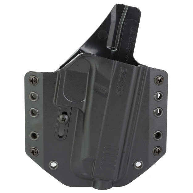 Picture of Bravo Concealment BCA  OWB Concealment Holster  1.5" Belt Loops  Fits Glock 43/43X/48  Right Hand  Black  Polymer  Does not fit Glock 43X MOS w/Rail or 48 MOS w/Rail BC10-1023