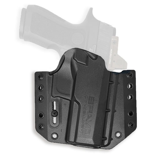 Picture of Bravo Concealment BCA  OWB Concealment Holster  1.5" Belt Loops  Fits Sig Sauer P320 9/40  X Compact/Carry  Matte Finish  Black  Polymer Construction  Right Hand BC10-1032