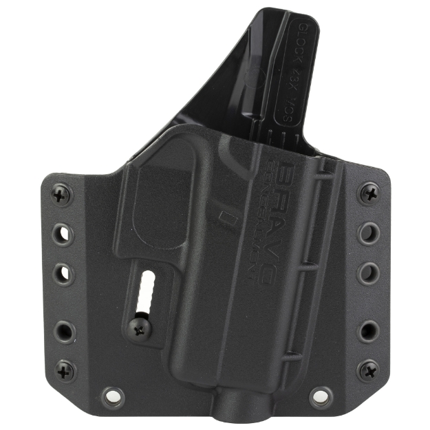 Picture of Bravo Concealment BCA  OWB Concealment Holster  1.5" Belt Loops  For Glock 43/43X/43X MOS  Right Hand  Black  Polymer  Does not fit Glock 48 BC10-1028