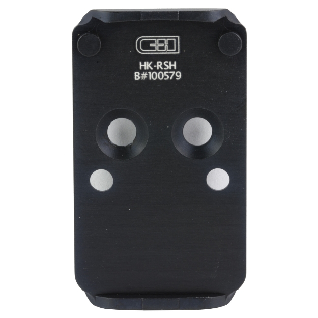Picture of C&H Precision Weapons CHP Adapter Plate  Converts the Heckler & Koch VP9 Optic Ready to Trijicon RMR/SRO  Holosun 507C/407C/508C 508T  Anodized Finish  Black  Includes Mounting Hardware HK-RSH