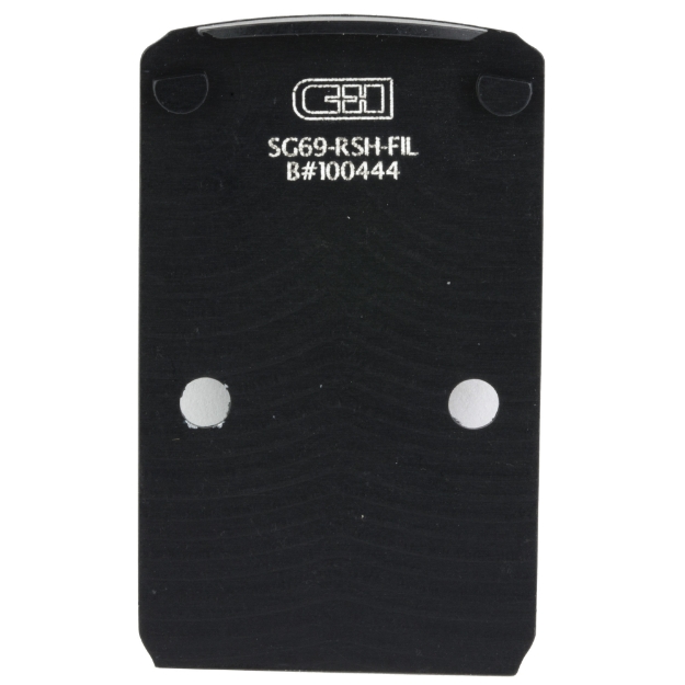 Picture of C&H Precision Weapons CHP Adapter Plate  Converts the Sig P226/P229 RX Series/Pro Series/AXG Scorpion w/R1P to the RMR  Anodized Finish  Black  Includes Mounting Hardware SG69-RSH-FIL