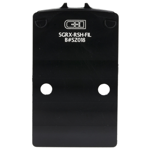 Picture of C&H Precision Weapons CHP Adapter Plate  Converts the Sig P320X (X-FIVE  X-COMPACT  X-CARRY) with RXP ROMEO1 Pro Slide Cut to Trijicon RMR/SRO  Holosun 407C 507C 508C 508T  Anodized Finish  Black  Includes Mounting Hardware SGRX-RSH-FIL