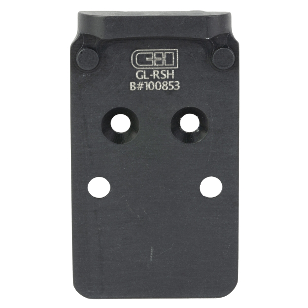 Picture of C&H Precision Weapons CHP Adapter Plate  Fits the Glock MOS (Not 43x or 48) Converting it to the Trijicon RMR/SRO  Holosun 407C/507C/508C/508T  Anodized Finish  Black  Includes Mounting Hardware GL-RSH