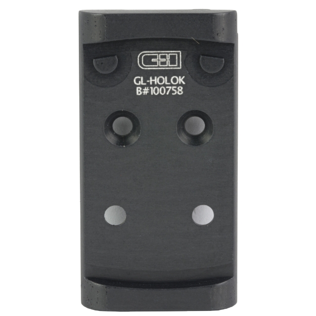 Picture of C&H Precision Weapons CHP Adapter Plate  Fits the Glock MOS (Not the 43X or 48) Converting it to the Holosun 407/507K  Anodized Finish  Black  Includes Mounting Hardware GL-HOLOk