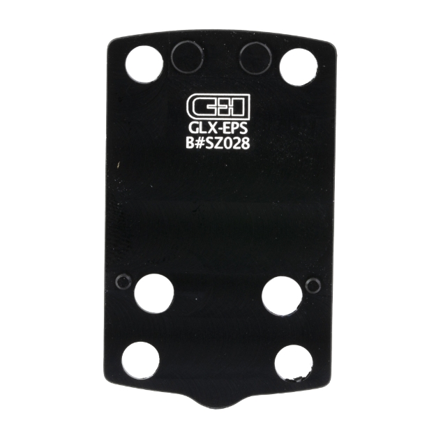Picture of C&H Precision Weapons CHP Adapter Plate  For Glock 43x/48 MOS  Fits Holosun EPS/Carry  Anodized Finish  Black  Includes Mounting Hardware GLX-EPS