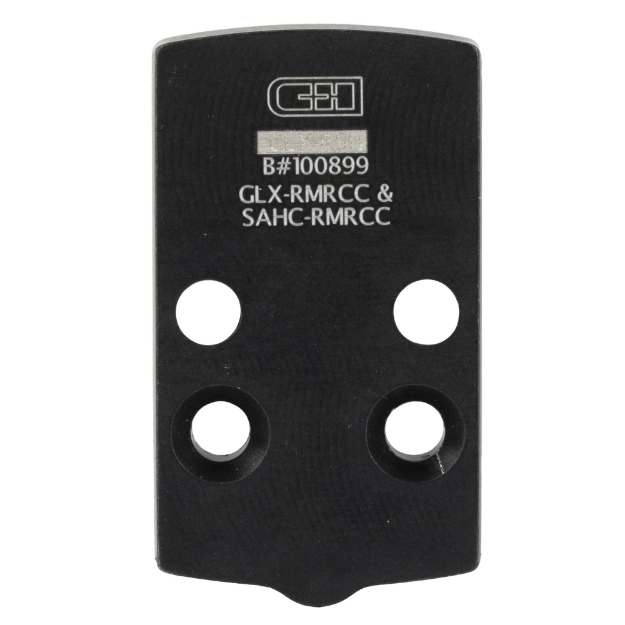 Picture of C&H Precision Weapons CHP Adapter Plate  For the Glock 43x/48 MOS Converting it to the Trijicon RMRcc  Anodized Finish  Black  Includes Mounting Hardware GLX-RMRcc