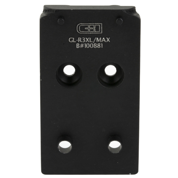Picture of C&H Precision Weapons Optic Mounting Plate  For Glock MOS  Fits SIG Romeo3 XL/MAX  Anodized Finish  Black GL-3XL-MAX