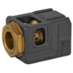 Picture of Chaos Gear Supply Qube Compensator  Black/Gold Finish  1/2X28  Thread Pitch QUBECOMPBLKGLD