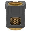 Picture of Chaos Gear Supply Qube Compensator  Black/Gold Finish  1/2X28  Thread Pitch QUBECOMPBLKGLD