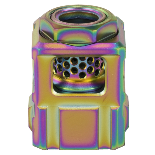 Picture of Chaos Gear Supply Qube Compensator  Rainbow Finish  1/2X28 Thread Pitch QUBECOMPRAINBO