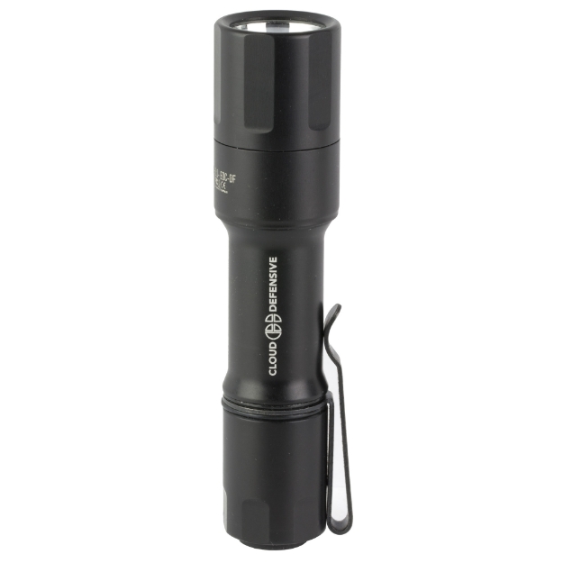 Picture of Cloud Defensive MCH  Mission Configurable Handheld  Everyday Carry Flashlight  1700 Lumens  Single Output  Accepts 18650 and CR123A Batteries  Aluminum  Anodized Finish  Black  Includes 18650 Battery  Charger and Pocket Clip MCH 2.0-EDC-DF-P-650 BLK