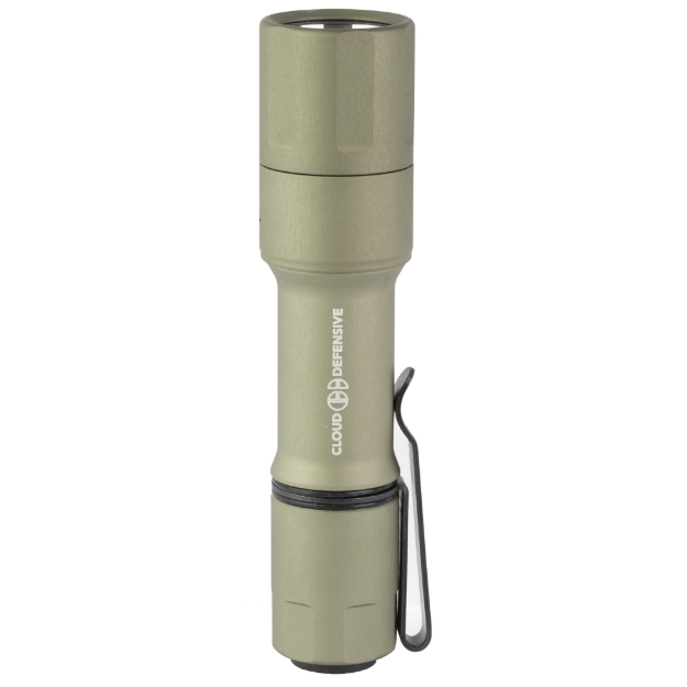 Picture of Cloud Defensive MCH  Mission Configurable Handheld  Everyday Carry Flashlight  Accepts 18650 and CR123A Batteries  1400 Lumens  Single Output  Aluminum  Anodized Finish  Flat Dark Earth  Includes 18650 Battery  Charger and Pocket Clip MCH 2.0-EDC-DF-P-650 FDE