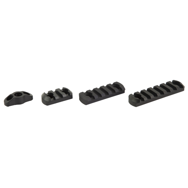 Picture of CMC Triggers M-Lok 4-Piece Accessory Kit  Fits M-LOK  Anodized Finish  Includes (1)-3 Slot Rail  (1)-5 Slot Rail  (1)-7 Slot Rail  (1)-QD Sling Mount  Black 81724