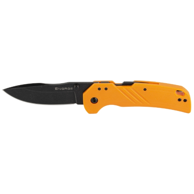 Picture of Cold Steel Engage  Folding Knife  3" Drop Point Blade  Orange GFN Handle  Black Blade  Pocket Clip CS-FL-30DPLD-BOZ