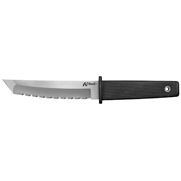 Picture of Cold Steel Kobun  5.5"  Fixed Blade Knife  Tanto Point  Serrated Edge  AUS 8A/Polished  Black Kraton  Secure-Ex Sheath CS-17TS