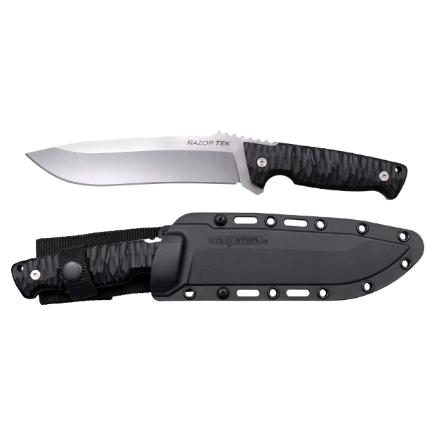 Picture of Cold Steel Razor Tek  Fixed Blade Knife  5" Recurve Blade  Black GFN Handle  4116 Stainless Steel  Satin Silver Blade  Secure-Ex Sheath CS-FX-5RZR