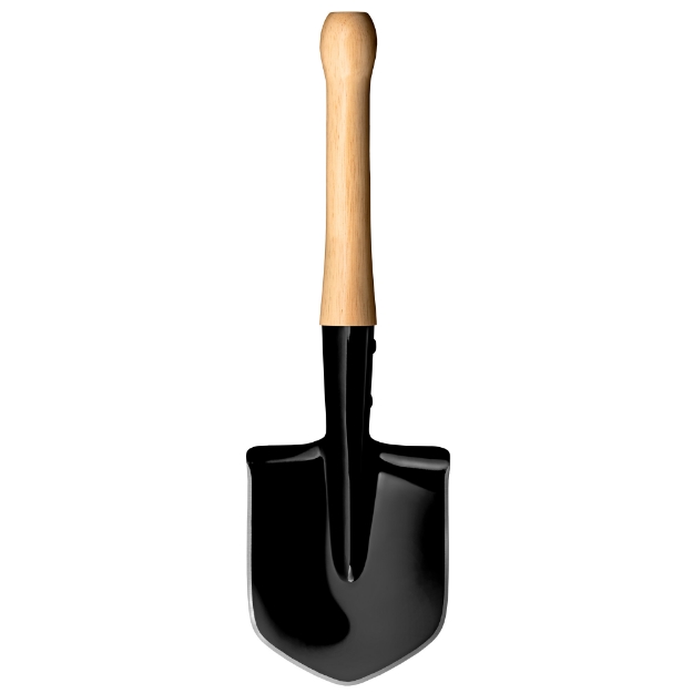 Picture of Cold Steel Spetsnaz Shovel  Special Forces  Tool  Black  Shovel  Medium Carbon Steel  Natural Wood Handle CS-92SF
