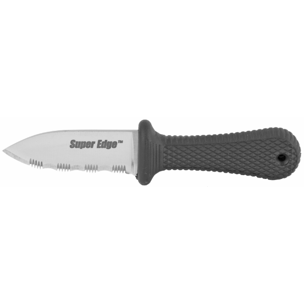 Picture of Cold Steel Super Edge  2" Fixed Blade Knife  Drop Point  3/4Serrated Edge  AUS 8A/Polished  Black Kraton  Secure-Ex Sheath CS-42SS