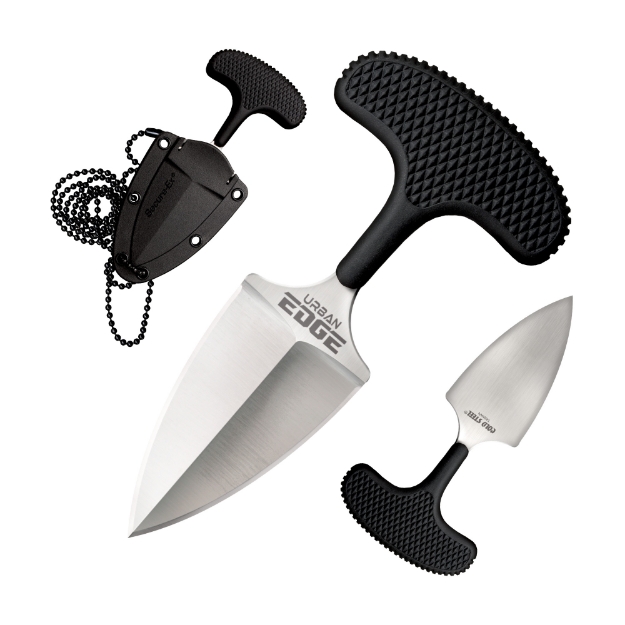 Picture of Cold Steel Urban Edge  2.5"  Plain Edge  AUS 8A/Stainless  Black  Kraton  Secure-Ex Sheath CS-43XL