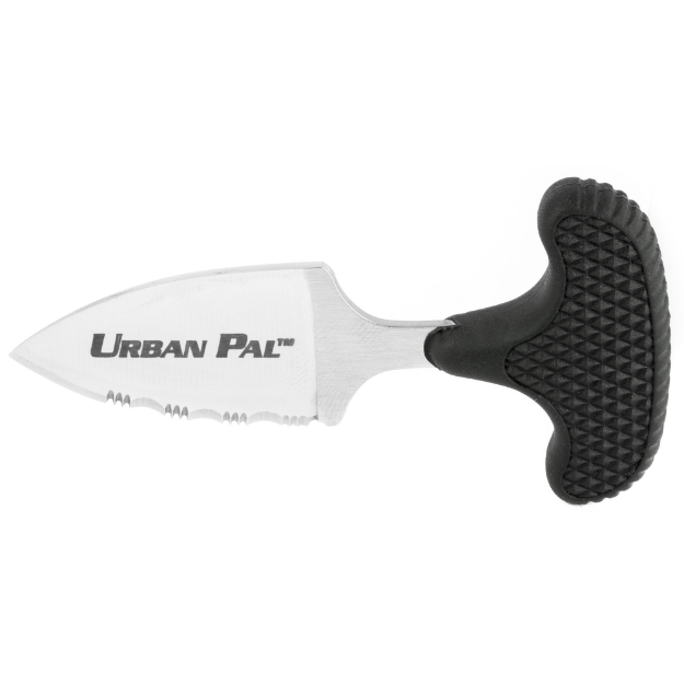 Picture of Cold Steel Urban Pal  1.5" Fixed Blade Knife  Drop Point  3/4 Serrated Edge  AUS 8A/Polished  Black Kraton  Secure-Ex Sheath CS-43LS