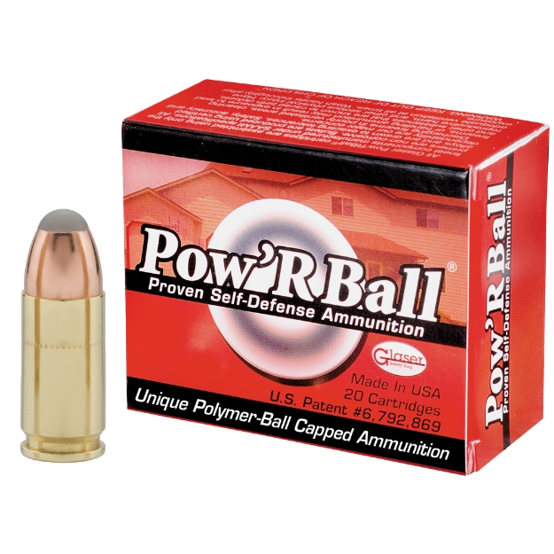 Picture of CorBon Pow'rBall  9MM  Luger +P  100 Grain  Polymer-Tipped  20 Round Box PB9100