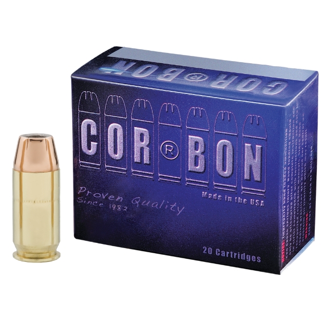 Picture of CorBon Self Defense  45ACP  185 Grain  Jacketed Hollow Point  +P  20 Round Box 45185