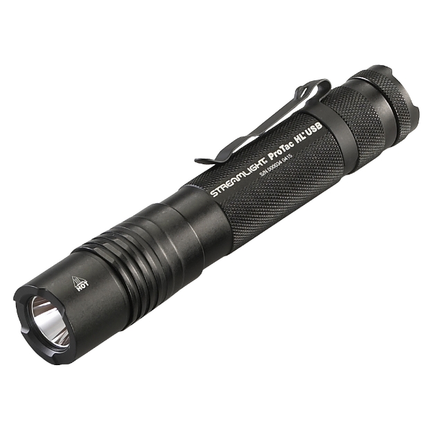 Picture of Streamlight Pro Tac HL USB  Rechargeable Light  C4 LED  1 000 Lumens  TEN-TAP Programming  1x 18650/2x CR123/1x 74175 Battery  Includes USB Charging Cord  Nylon Holster  Black 88052