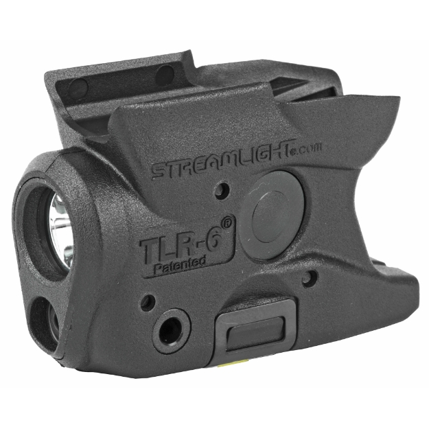 Picture of Streamlight TLR-6  Tac Light w/laser  For S&W M&P Shield  White LED and Red Laser  100 Lumens  Includes 2 CR 1/3N Lithium Batteries  Black Finish 69273