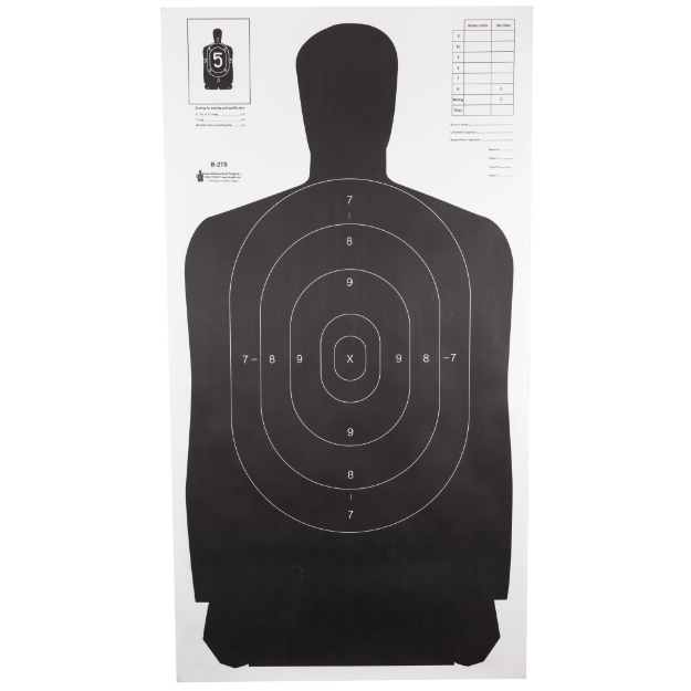 Picture of Action Target B-27S Standard Target  Full Size Black Silhouette  24"x45"  100 Per Box B-27SBLACK-100