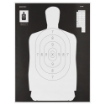 Picture of Action Target B-34R Reverse Qualification Target  25 Yard Reduction Of B-27  Ivory Police Silhouette With Black Background  17.5"x23"  100 Per Box B-34R-100