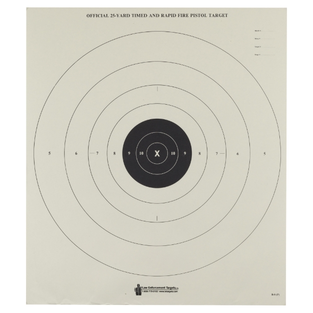 Picture of Action Target B-8 Timed And Rapid Fire Target  Black Bull's-Eye  21"x24"  100 Per Box B-8-100