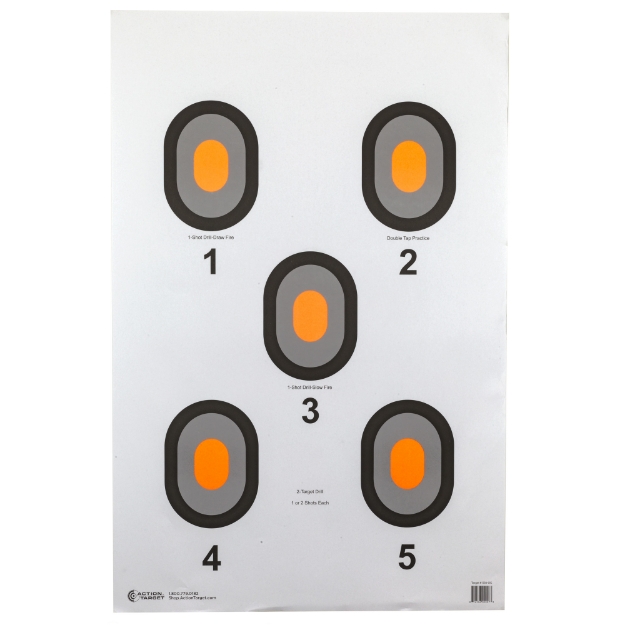 Picture of Action Target Bulls-Eye  Five Bullseye Target w/Orange Center  100 Per Box 530-OC-100