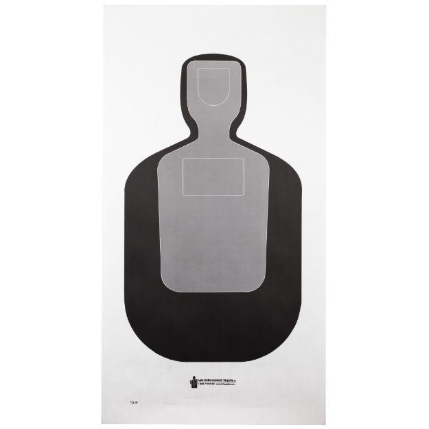 Picture of Action Target TQ-19  Standard Qualification Target  25-Yard Silhouette In Black And Gray  24"x45"  100 Per Box TQ-19-100