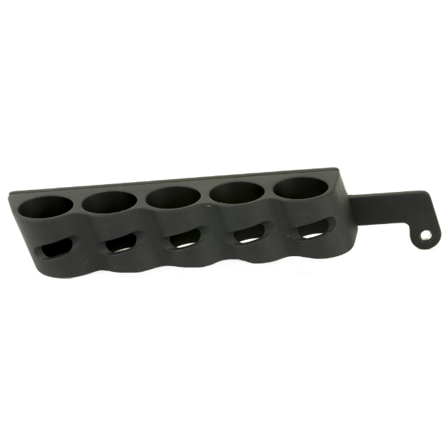 Picture of GG&G  Inc.  5 Shot Side Saddle  Fits Mossberg Shockwave  Holds 12 Gauge Ammunition  Angle Facilitates Easy Bottom Loading of the Magazine Tube and Top Loading of the Chamber  Black Finish GGG-2001