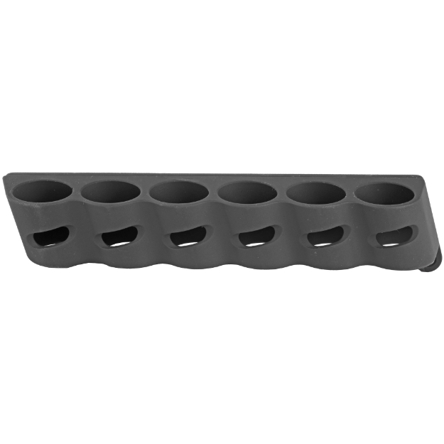 Picture of GG&G  Inc. Side Saddle Shell Holder  Fits Mossberg 500  590 12 Gauge  Angle Facilitates Bottom Loading of the Magazine Tube and Top Loading of the Chamber  Black Finish GGG-1515