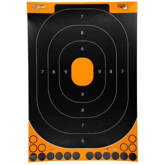 Picture of Allen EZ AIM Adhesive  Handgun Trainer  12" x 18"  5 Pack  Black/Orange 15501