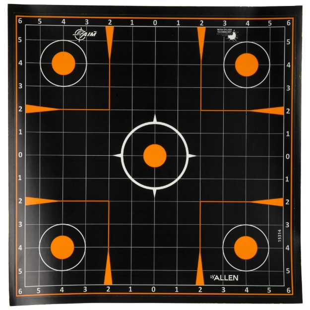 Picture of Allen EZ AIM Adhesive  Sight-In Grid  12" Square  10 Pack  Black/Orange 1531410