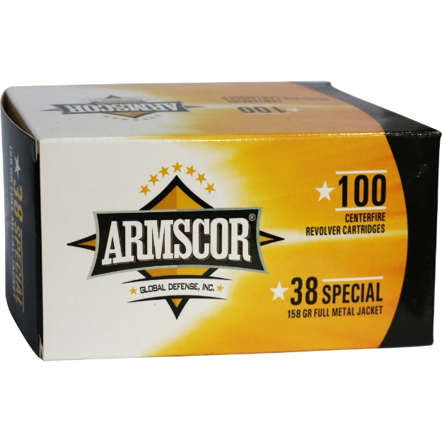 Picture of Armscor Ammo  38 Special  158 Grain  Full Metal Jacket  100 Round Box 50449