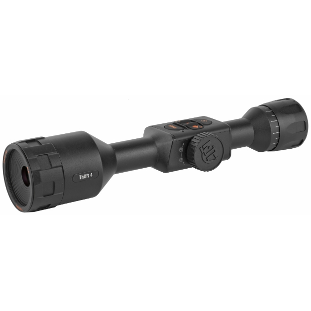 Picture of ATN THOR 4 384  Thermal Rifle Scope  1.25-5X  384x288  5 Different Reticles In Red/Green/Blue/White/Black  Full HD Video Record  WiFi  GPS  Smooth Zoom and Smartphone With iOS or Android  Black Finish  Batteries Included TIWST4381A