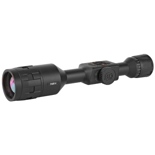 Picture of ATN THOR 4 640  Thermal Rifle Scope  2.5-25X50mm  30mm Main Body Tube  640x480 Sensor Resolution  7 Different Reticles In Red/Green/Blue/White/Black  Full HD Video Record  WiFi  GPS  Smooth Zoom and Smartphone With iOS or Android  Matte Finish  Black TIWST4643A