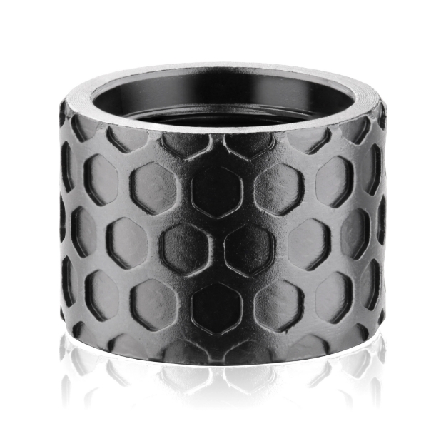 Picture of Backup Tactical Honeycomb  Pistol Thread Protector  Black Finish  1/2 x 28 RH HCOMB-BLK