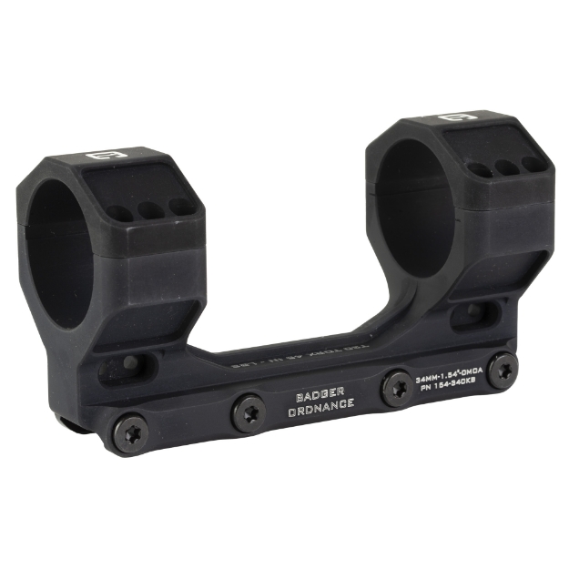 Picture of Badger Ordnance Condition One Max  Mount  34mm  1.54" Height  Fits Picatinny  Anodized Finish  Black 154-340KB