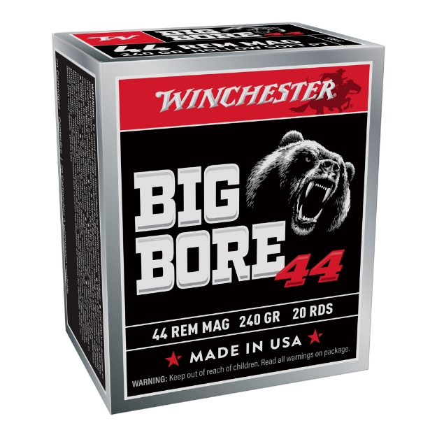 Picture of Winchester Ammunition Big Bore  44 Magnum  240 Grain  Jacketed Soft Point Bullet  20 Round Box X44MBB