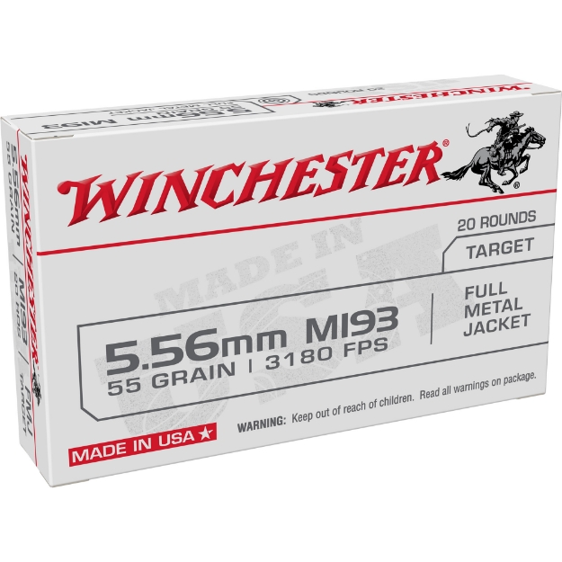 Picture of Winchester Ammunition M193  556NATO  55 Grain  Full Metal Jacket  20 Round Box WM193K