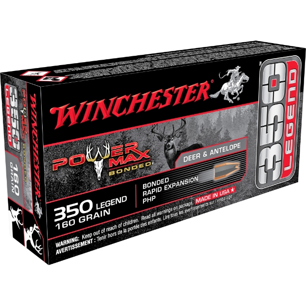 Picture of Winchester Ammunition Power Max Bonded  350 Legend  160 Grain  Bonded Hollow Point  20 Rounds X3501BP