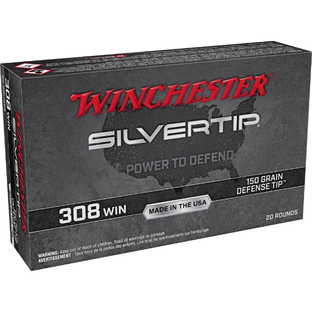 Picture of Winchester Ammunition Silvertip  308 Winchester  150 Grain  Polymer Tip  20 Round Box W308ST