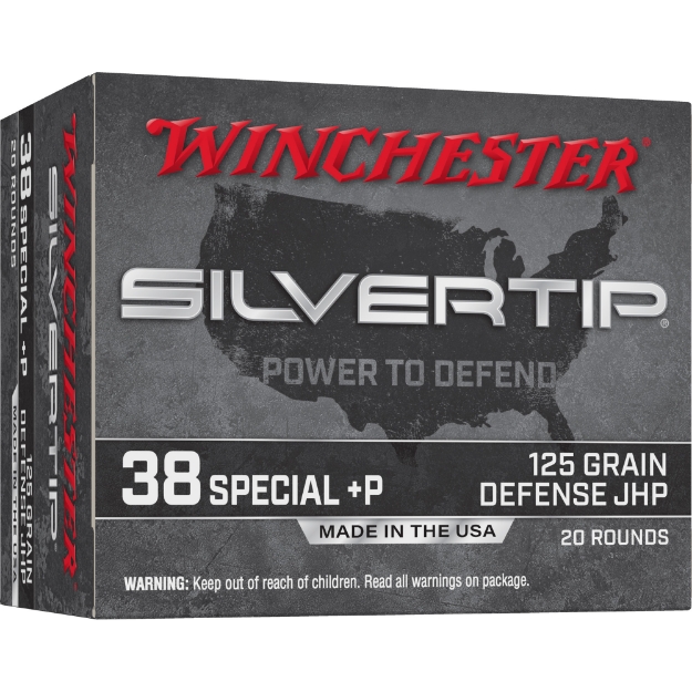 Picture of Winchester Ammunition SILVERTIP  38 Special +P  125 Grain  Jacketed Hollow Point  20 Round Box W38PST